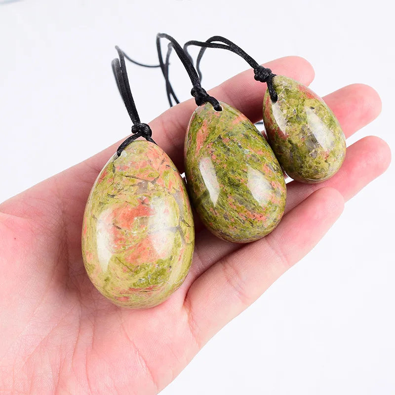 Huiying Factory Wholesale Price Unkaite Nephrite Jade Polished Yoni Eggs Set