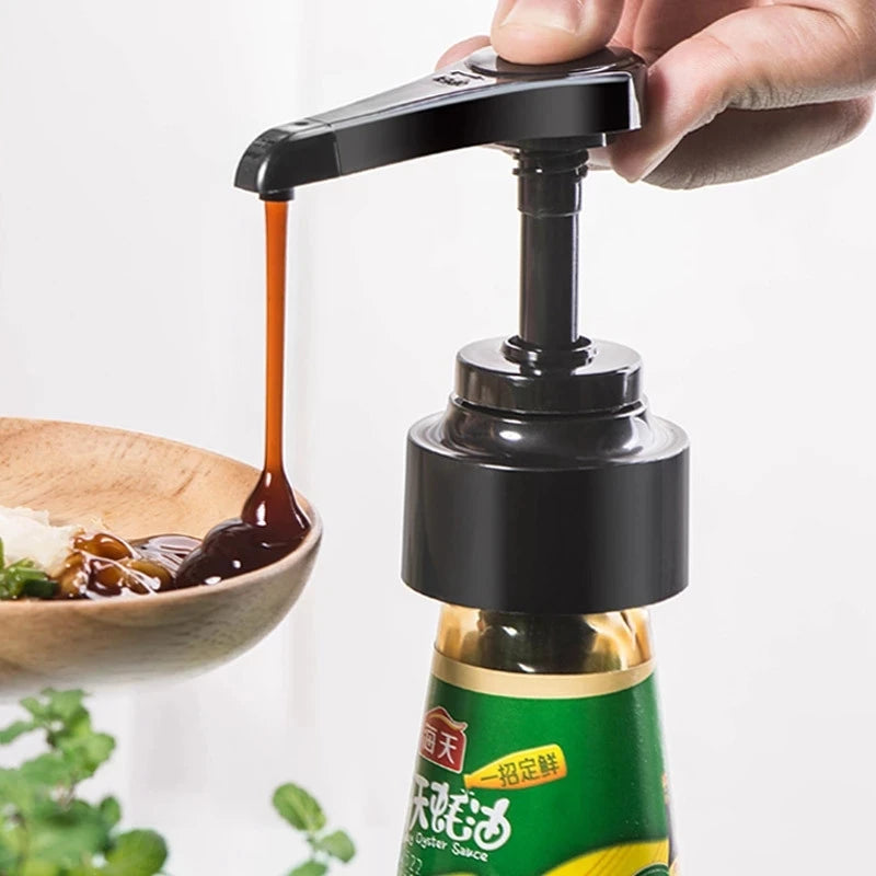 Ketchup Pressure Oil Sprayer Syrup Bottle Nozzle Household Oyster Sauce PP Pump Injector Push-type Hand Tools Kitchen Accessory