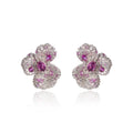 Aimgal Elegant 3D Flower Drop Earrings Leb Ruby on 925 Silver Chic Niche Design for Anniversary Fine Wholesale