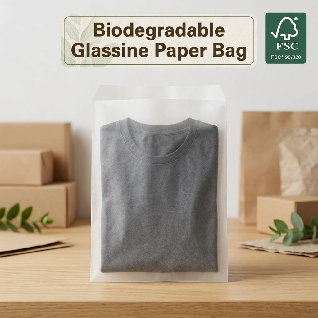 Eco Friendly Glassine Bag Wholesale for Apparel Clothing Garment Recyclable Fashion Packaging Factory