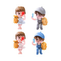 Luxury New 3D Mini Resin Craft Figurines Creative Small Statues of Boy Girl Sitting Chair for Home Ornaments Couple Decorations