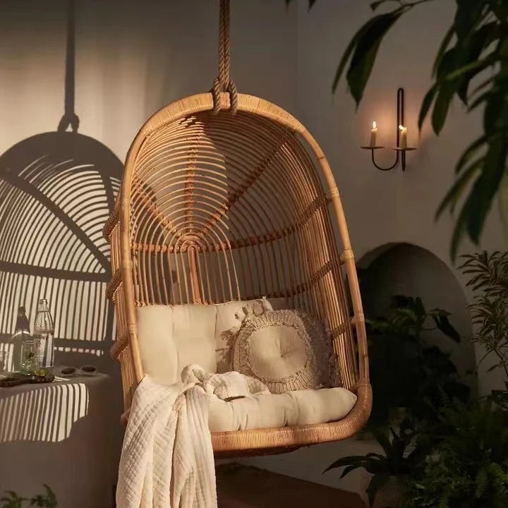 Factory Price Outdoor Garden Leisure Wicker Rattan Furniture Hammocks Egg Hanging Patio Swing Chair