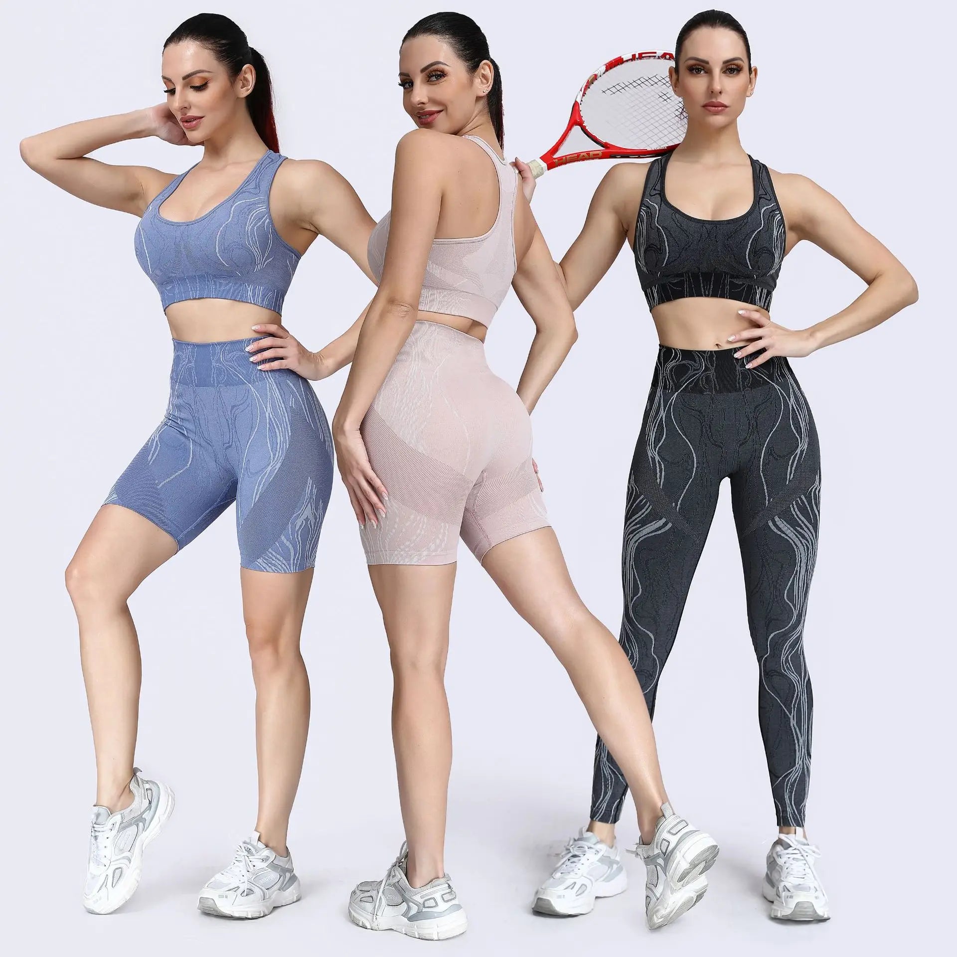 Women's Sportswear Workout Set Printed Fitness Running Yoga Outfit for Workout & Running
