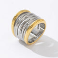 Wholesale Hollow Simple Stainless Steel Gold Silver Line Chunky Stainless Steel Ring