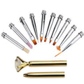 Replace Head Metal Diamond Cuticle Remover Crystal Flower Drawing Nail Art DIY Printing Nail Brushes 10pcs Set