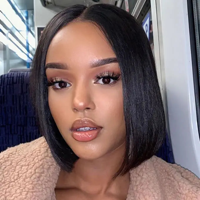 Dropshopping  13*4 Lace Front and 4*4 Lace Closure Color Bob Wig Transparent Lace 100% Brazilian Human Hair Wig B05