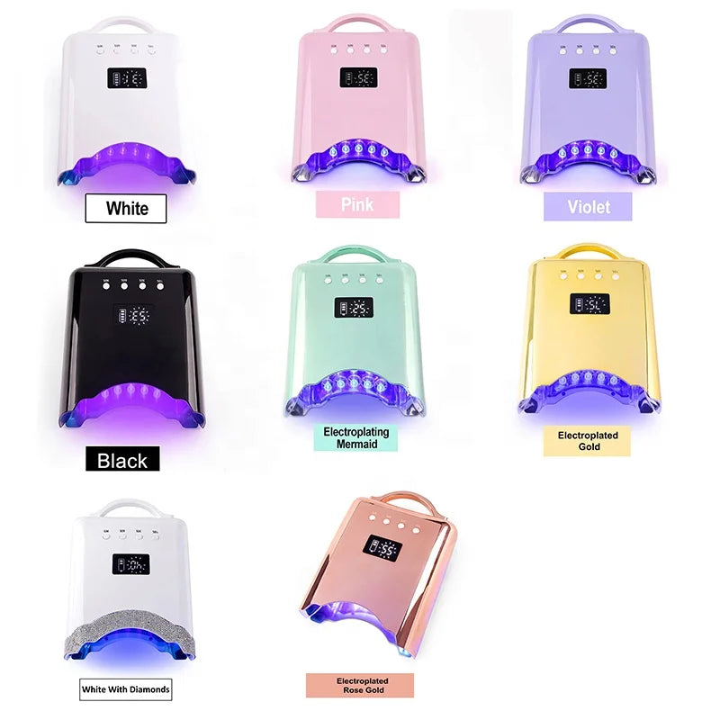 2025 New Gradient Color Nail Dryer 78W Rechargeable Best Pro LED Nail UV Dryer Lamps Cordless UV Led Nail Lamp