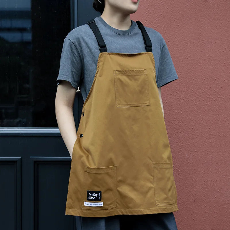 Wholesale Customized Household Polyester Removable Waterproof Work Cobbler Apron with Pocket