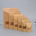 Heat Sealable Stand Plastic Zipper Brown Kraft Paper Recyclable Gravure Printed Food Storage Doypack Packaging Self Adhesive