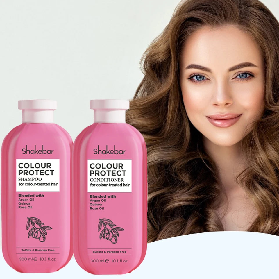 Shakebar Wholesale Natural Shampoo for 300ml Natural Argan Oil Rose Color Protect Hair Shea Moisture Shampoo and Conditioner