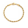 Wholesale 14K Gold Plated Stainless Steel Fashion Waterproof Jewelry 4MM Thick Twisted Rope Chain Bracelet Women