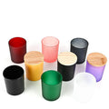 Luxury Design Frosted 300ml Round Glass Candle Jars with Wooden Lids for Home Use Box and Carton Bulk Packaging Available