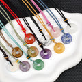 20mm Classic Peace Buckle Necklace Large Hole Crystal Rhinestone Stone Pendant Braided Hanging Accessories Unisex Fashion
