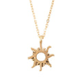 Boho Trendy Custom Brown Card Fashion Jewelry Gold Plated Sun Friendship Pendant Necklace