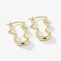 Soild 925 Sterling Silver Irregular S Shaped Hoop Earrings Wave Curved Twisted Huggie Earring for Ladies