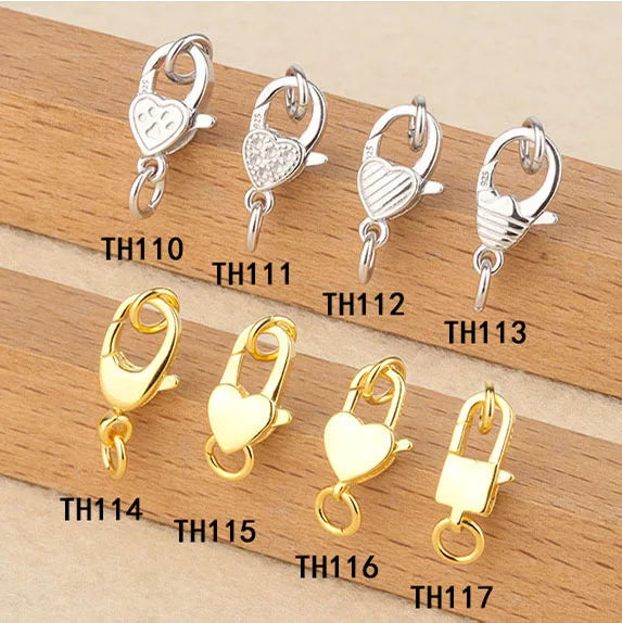 Hot Sale 925 Sterling Silver Spring Clasp With Jump Ring Gold Plated Lobster Claw Clasp for Bracelet Necklace Jewelry Tail Clasp