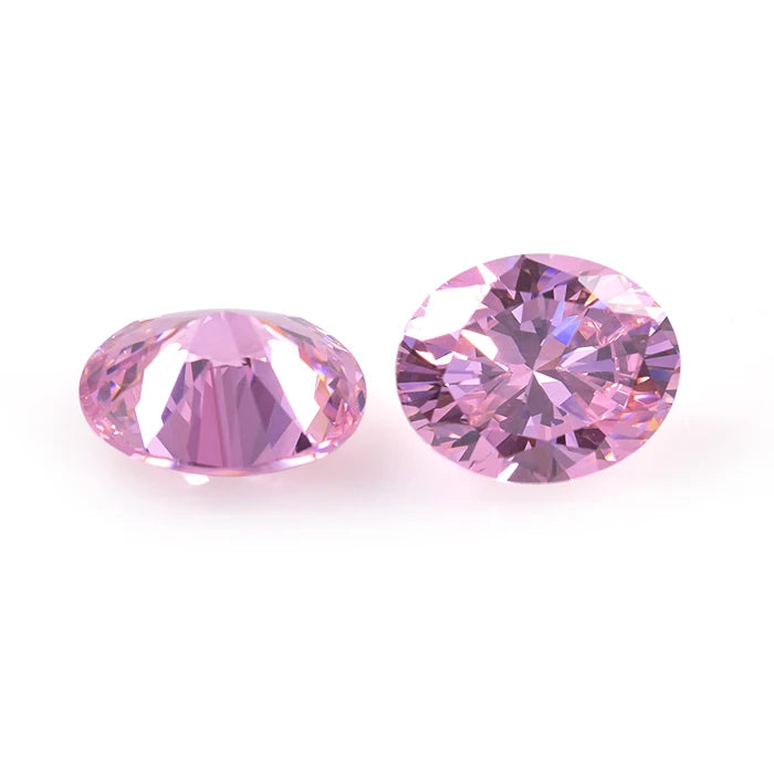 Fashion Jewelry Factory Price Oval Cut Synthetic Cubic Zirconia CZ Gems Pink Color Loose Gemstone for Jewelry