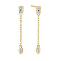 Nagosa Latest Jewelry 925 Sterling Silver Wholesale 18k 14k Gold Vermeil Zirconia Long Chain Earrings