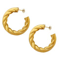 French Hollow C-shaped Earrings Exaggerated Twisted Shape Stainless Steel Jewelry