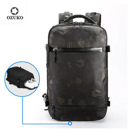 For 8983 Unisex 16 Inch USB Oxford Laptop Backpack Waterproof 20-39L Camping and Outdoor Sports for Travel