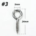 #3  304 Stainless Steel Self-Tapping Ring Eye Bolts Hook Screw in Eye Screws