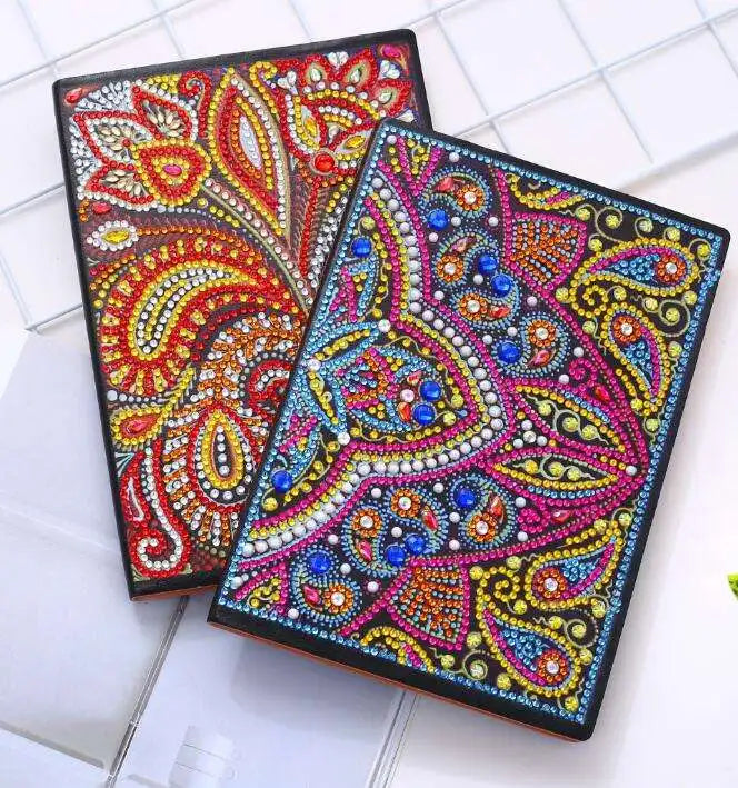 Notebook With Diamond Painting Cover Diy Special Shaped Diamond Painting Diary Book A5 Office Notebook Diamond Art Crafts