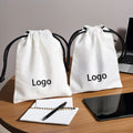 Custom Eco White Organic Muslin Cotton Pouch Promotional Natural Cloth Drawstring Bag With Logo Printed