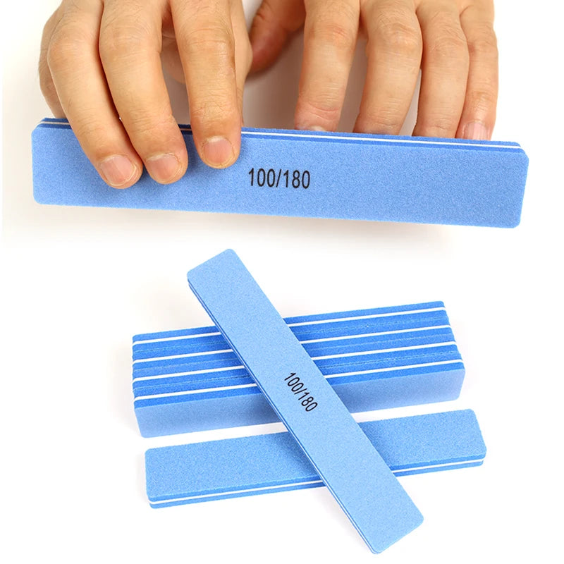 Wholesale Korea Sandpaper Blue Sponge Nail File Durable NailFile Nail Files 100/180