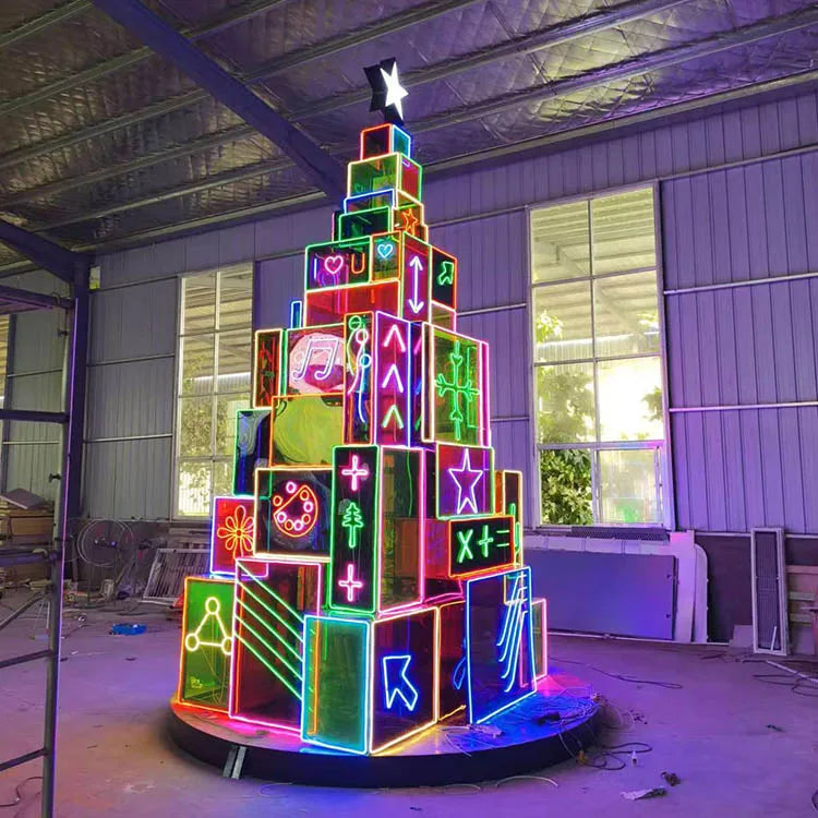 Custom Mall Hotel Decorations Giant Christmas Tree With Led Lights