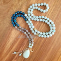 MN44293 Labradorite Apatite Harmony Mala Beads 108 Buddhist Tibetan Prayer Beads Mantra Meditation Mala Yoga Necklace