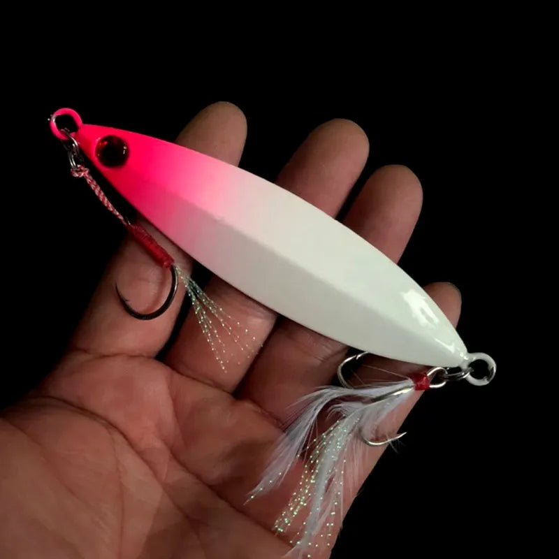 100g 120g Luminous Slow Pitch Jig Saltwater Jigging Lure Sinking Lead Fish Iron Bait Metal Lead Lure