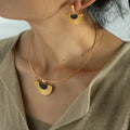 2025 Vintage French Design Jewelry Set Stainless Steel Waterproof 18K Gold Plated Fashion Earrings Necklace for Women Girls