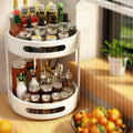 Wholesale 2 Layer Kitchen Stainless Steel Wall Mounted Eco-Friendly Multifunction Revolving Rotating Spice Rack