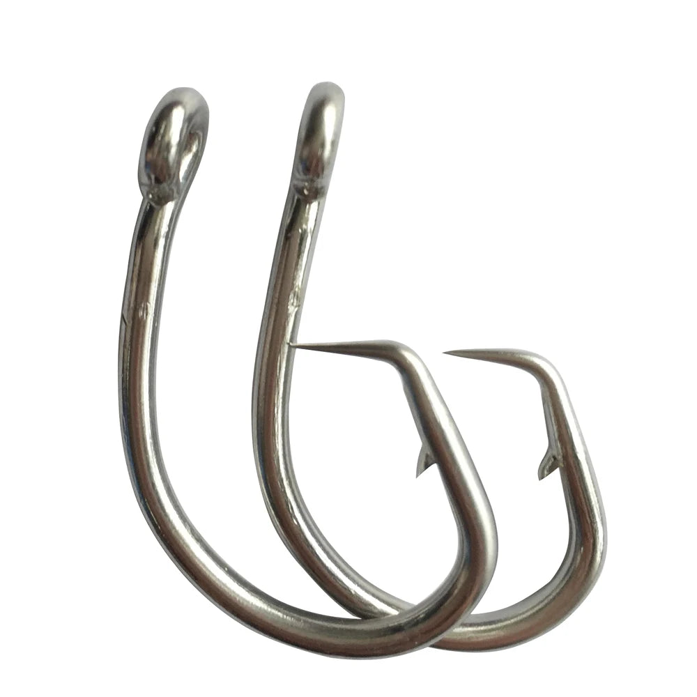 Big Game Stainless Steel Sea Fishing  Saltwater Tuna Circle Hook Silver Eagle Hook