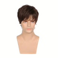 Top Quality 6 Inch Short Brown Bob Wig Cosplay Party Mens Wig Natural Fluffy Synthetic Fiber Hair Wig