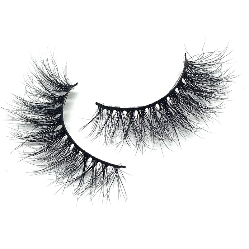 Natural Handmade 3D Mink Eyelashes Wholesale Private Label Full Strip Eyelashes Soft Mink Eyelashes