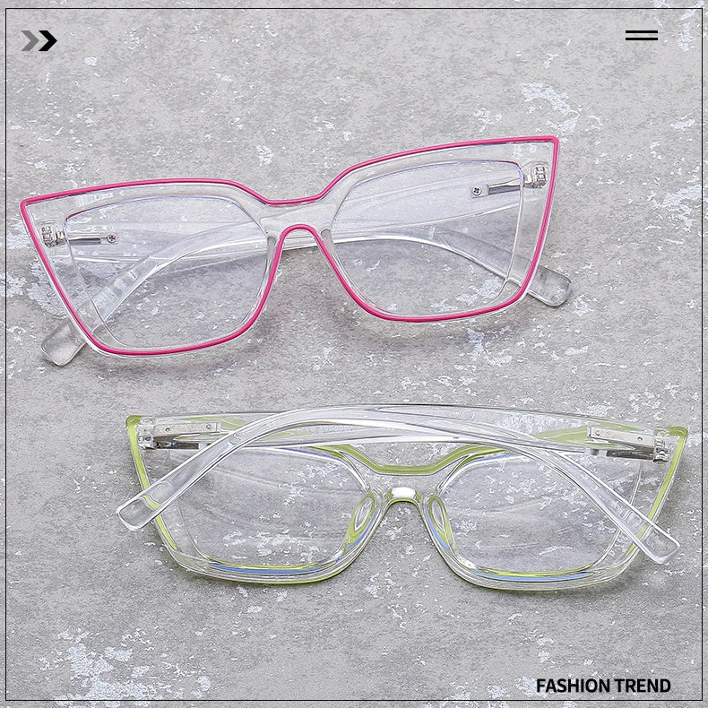 2022 New Luxury Cat Eye Optical Frame Women's Eyewear Fashionable PC Material Wholesale