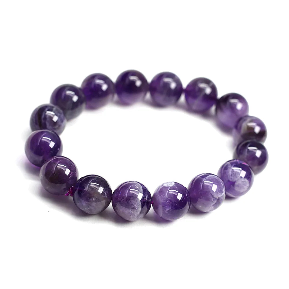 Wholesale Dainty Violet Amethyst 8mm Healing Crystal Gemstone Bracelet Natural Stone Bead for Women and Men Gift