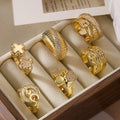 Latest Hot Sale Ins Style Fashion Gold Ladies Adjustable Rings