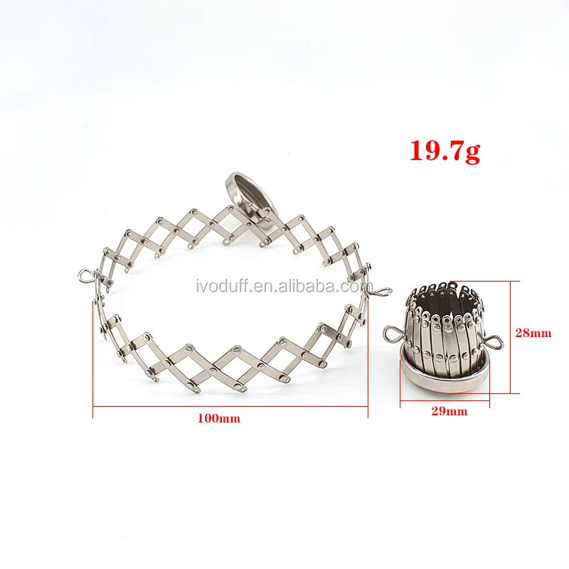 Ivoduff Silver Antique Brass Purse Scalable Expanded Metal Mesh Frame Round Expandable Kiss Lock Clasp Clutch Purse Frame