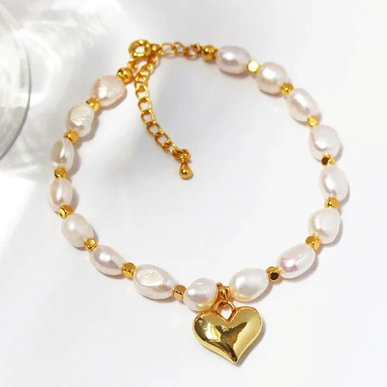 Maiou Designer Freshwater Pearl Beaded 18k Gold Plated Bracelet for Women Gifts Jewelry