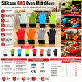 Custom Logo Non slip Reusable Silicone BBQ Oven Mitt Glove OEM ODM Heat Resistant Kitchen Glove with Private Label Packaging