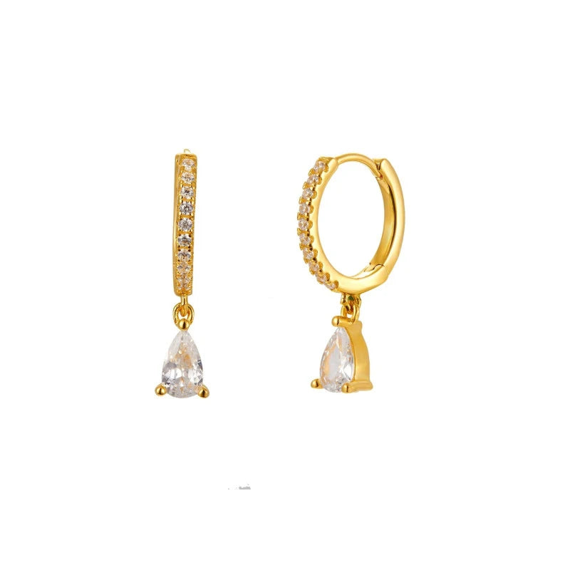 ROXI Wholesale Colorful Diamond Zircon 18K Plated Gold Jewelry S925 Silver Hoop Earrings