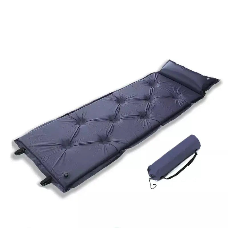 Waterproof Durable PVC Square Folding Backpacking Mattress Sleeping Pad External Inflator-Portable Compact 1-2 Person Inflatable