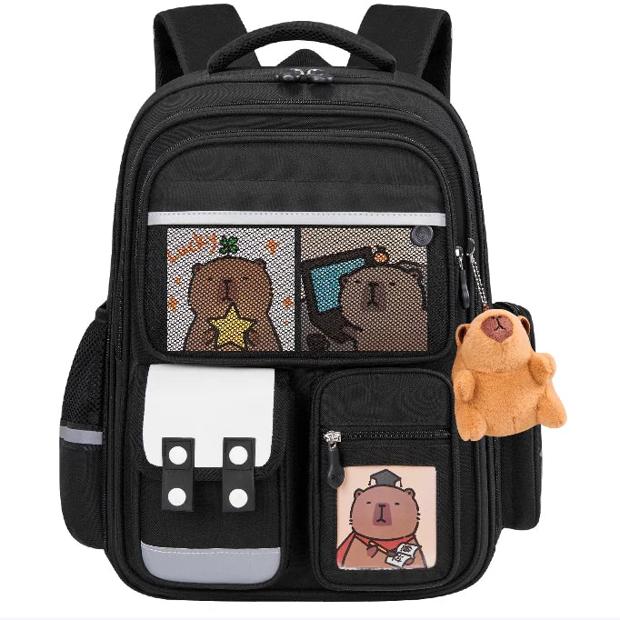 2025 Unisex New Student Backpack Multi-Layer Easy Storage Lightweight Waterproof Large Capacity Cartoon Schoolbag Daily Use