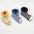 Hot Sale Fashion Double Loop Checkered Print Nylon Canvas Belt Fabric Belt