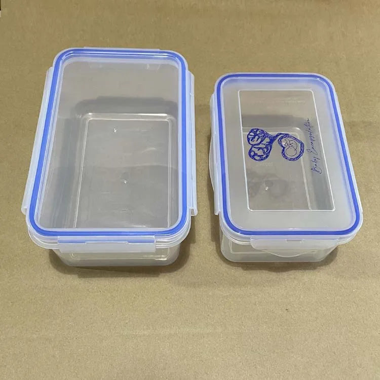 550ml 1000ml 1500ml Low Moq Custom Logo BPA Free Rectangle Plastic Airtight Food Storage Box