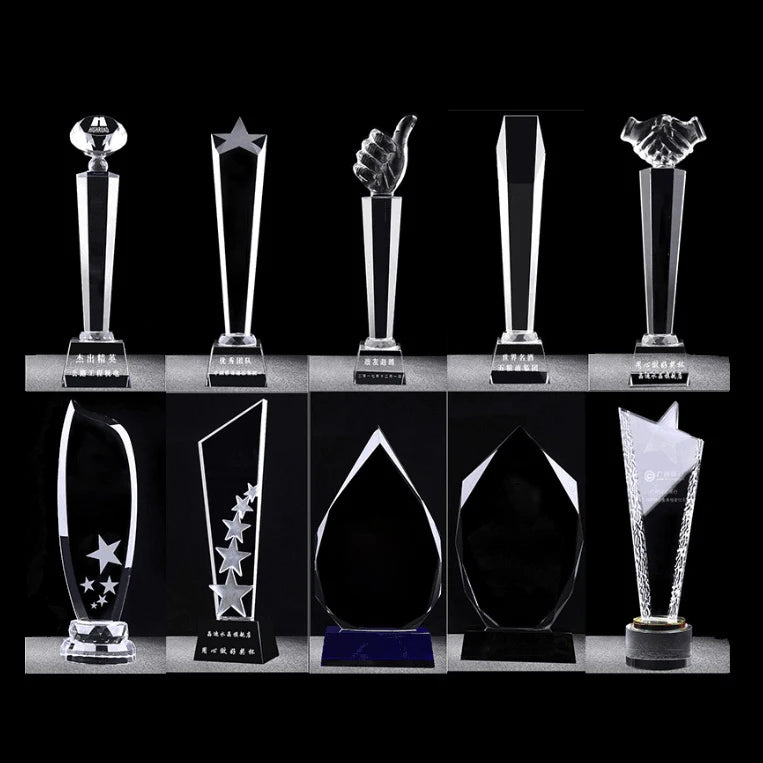 Wholesale Custom Laser Cube Blue K9 Souvenirs Crystal Trophy for Personalized Employee Award
