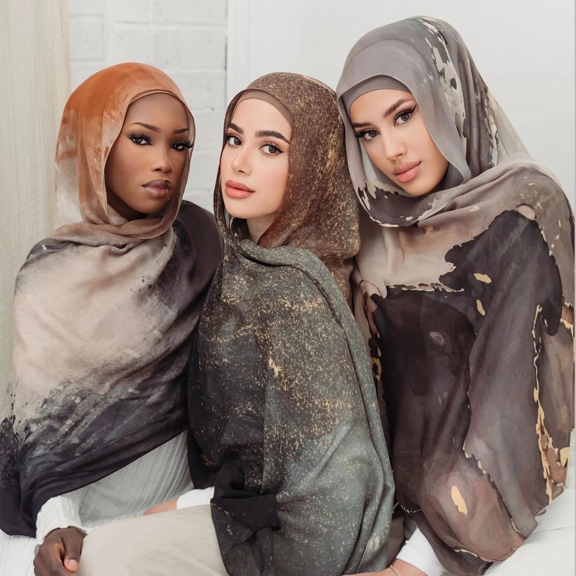 Soft Breathable Modal Hijab for Muslim Women New Digital Printed Woven Scarf Cotton Modal for Autumn