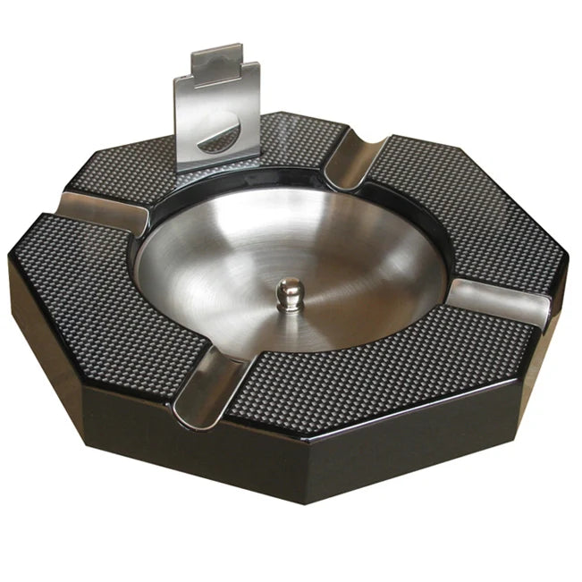 Unique Octagon Cigar Ashtray Wooden Cigar Ashtray With Cutter Ashtray